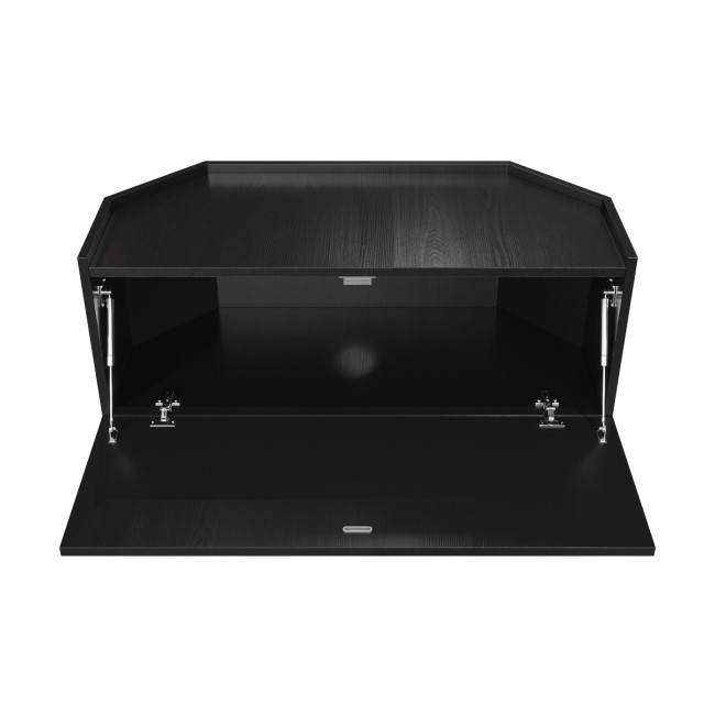 Black Corner TV Stand with Storage - Helmer