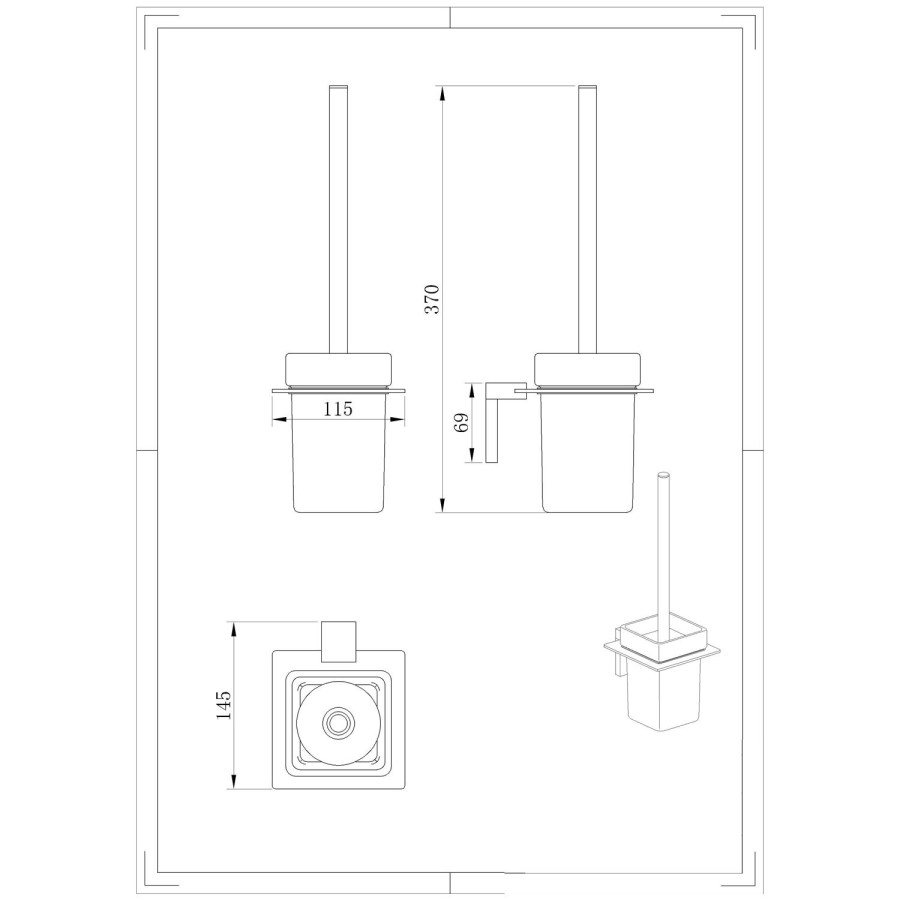 Kubic Toilet Brush Set
