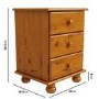 ONLY OPENED - Hamilton 3 Drawer Bedside Table in Pine