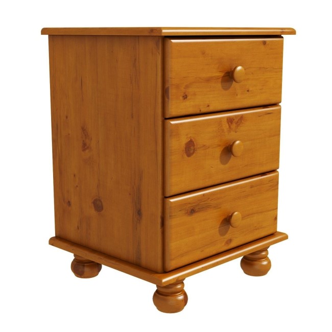 Pine 3 Drawer Bedside Table - Hamilton