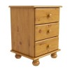 GRADE A1 - Hamilton 3 Drawer Bedside Table in Pine