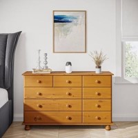 ONLY OPENED - Wide Pine Chest of 9 Drawers - Hamilton ONLY OPENED - Wide Pine Chest of 9 Drawers - Hamilton