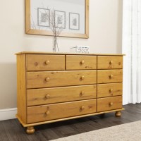 GRADE A1 - Hamilton 2+3+4 Wide Chest of Drawers in Pine