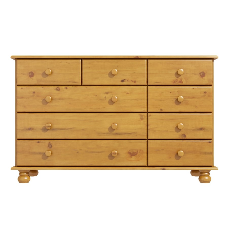 GRADE A1 - Hamilton 2+3+4 Wide Chest of Drawers in Pine