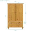 GRADE A1 - Hamilton Solid Pine Wardrobe with Double Doors &amp; Drawers