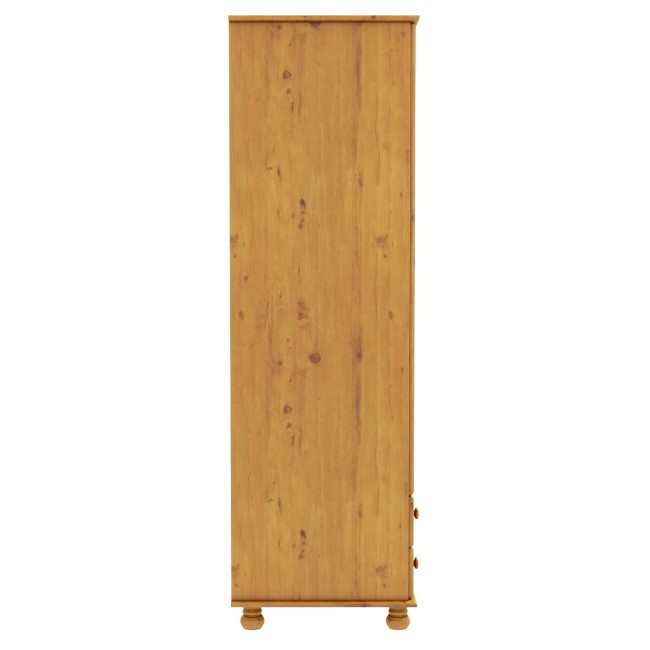 GRADE A2 - Pine 3 Door Triple Wardrobe with Drawers - Hamilton