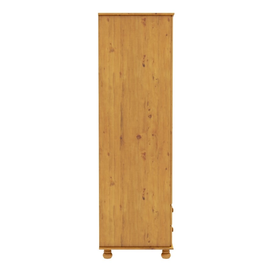 GRADE A2 - Solid Pine Double Wardrobe with Drawers - Hamilton
