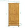 GRADE A2 - Solid Pine Double Wardrobe with Drawers - Hamilton