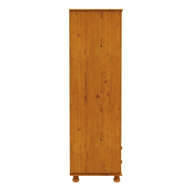 Pine 2 Door Double Wardrobe with Drawers - Hamilton