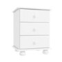 GRADE A1 - Hamilton White Wood Effect Bedside Table with 3 Drawers