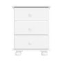 GRADE A1 - Hamilton White Wood Effect Bedside Table with 3 Drawers