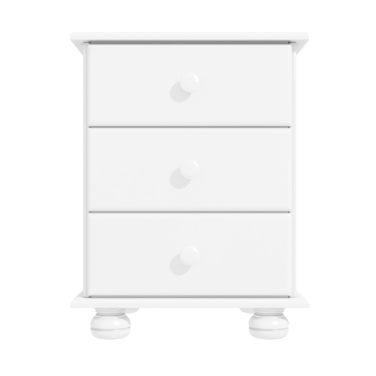 White 3 Drawer Bedside Table - Hamilton