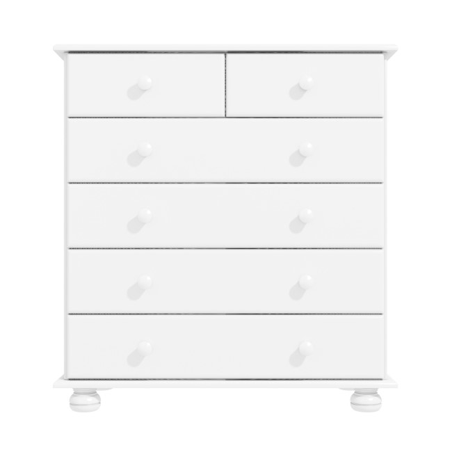 White Painted Chest of 6 Drawers - Hamilton 