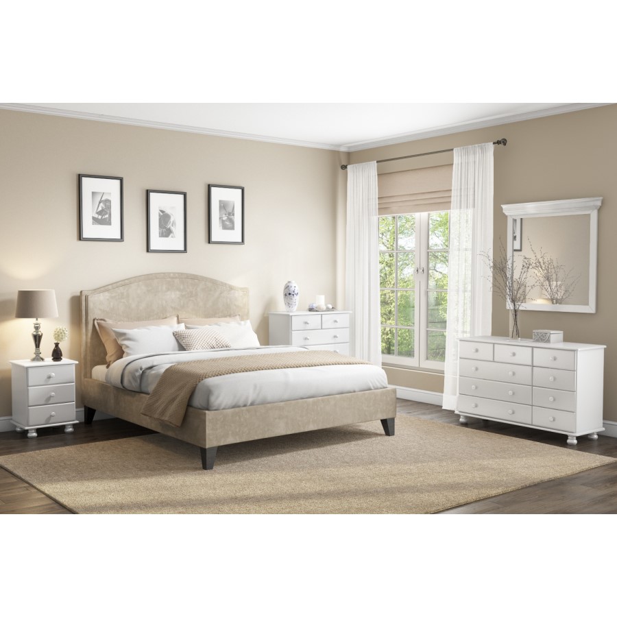 GRADE A1 - White Chest of Drawers with 6 Drawers - Hamilton