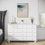 GRADE A2 - Wide White Painted Chest of 9 Drawers - Hamilton