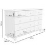 GRADE A2 - Wide White Painted Chest of 9 Drawers - Hamilton