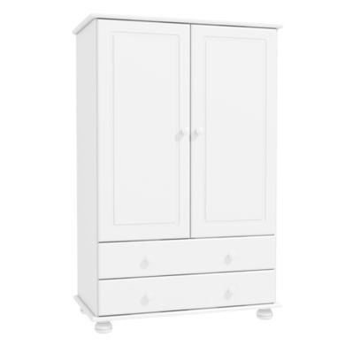 GRADE A1 - Hamilton 2 Door 2 Drawer Combi Short Wardrobe in White