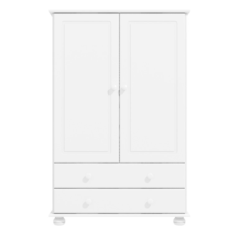 GRADE A1 - Hamilton 2 Door 2 Drawer Combi Short Wardrobe in White