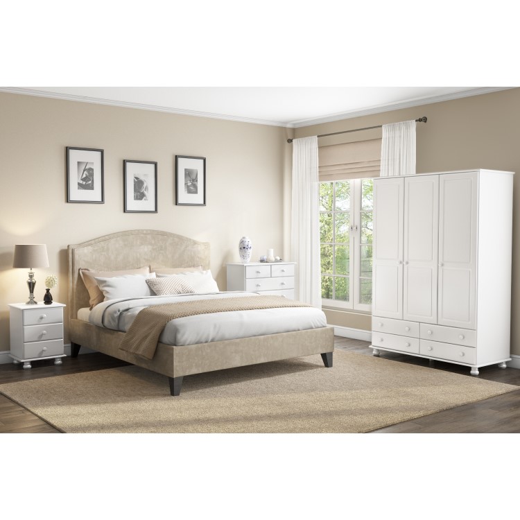 GRADE A1 - Hamilton 2 Door 2 Drawer Combi Short Wardrobe in White