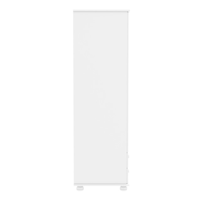 White Painted Pine 2 Door Double Wardrobe with Drawers - Hamilton