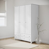 GRADE A1 - Hamilton 3 Door 4 Drawer Wardrobe in White