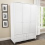GRADE A2 - Hamilton 3 Door 4 Drawer Wardrobe in White
