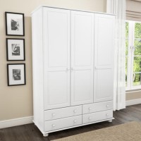 GRADE A2 - Hamilton 3 Door 4 Drawer Wardrobe in White