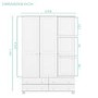 GRADE A2 - Hamilton 3 Door 4 Drawer Wardrobe in White