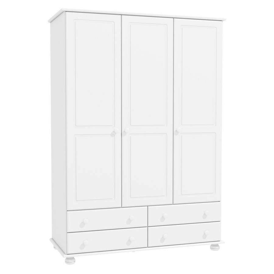 GRADE A1 - Hamilton 3 Door 4 Drawer Wardrobe in White