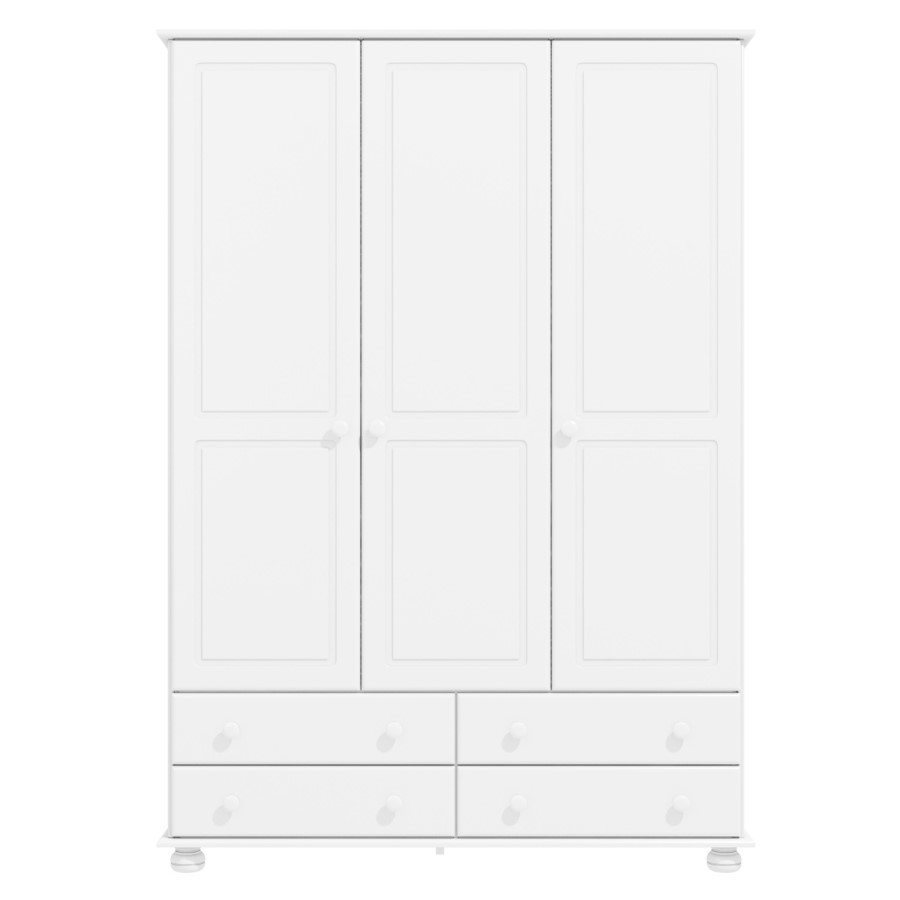 GRADE A1 - Hamilton 3 Door 4 Drawer Wardrobe in White