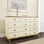 GRADE A2 - Hamilton 2+3+4 Wide Chest of Drawers in Cream and Pine