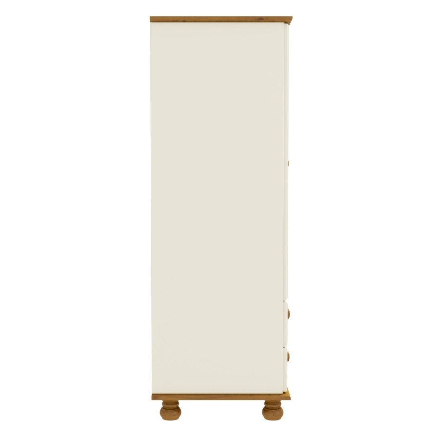 GRADE A1 - Hamilton 2 Door 2 Drawer Combi Short Wardrobe in Cream and Pine