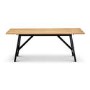 Solid Oak Dining Table with 6 Black Dining Chairs - Julian Bowen