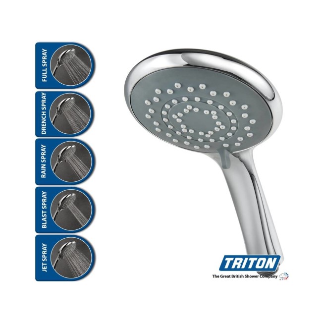 Triton HOME Digital Mixer Shower All-in-One Ceiling Pack with Riser Rail High Pressure