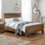 Hoxton Wooden Double Bed Frame with Rustic Oak Finish - Julian Bowen