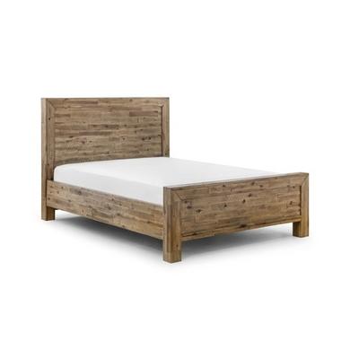 Hoxton Wooden Double Bed Frame with Rustic Oak Finish - Julian Bowen