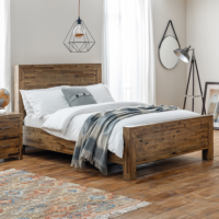 Rustic Oak Super King Bed Frame with Footboard - Hoxton - Julian Bowen