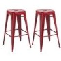 LPD Pair of Hoxton Bar Stool in Red