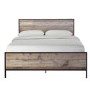 Hoxton Industrial Double Bed Frame with Rustic Oak Finish - LPD