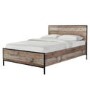 Hoxton Industrial Double Bed Frame with Rustic Oak Finish - LPD