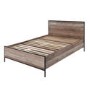 Hoxton Industrial Double Bed Frame with Rustic Oak Finish - LPD