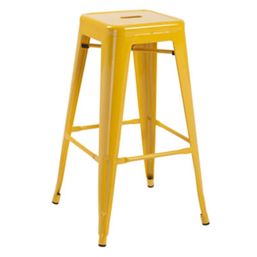 LPD Pair of Hoxton Bar Stools in Yellow