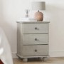 ONLY OPENED - Warm Grey 3 Drawer Bedside Table - Hampton