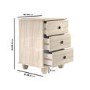 Light Wood with White Wash 3 Drawer Bedside Table - Hampton