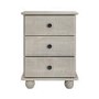 ONLY OPENED - Warm Grey 3 Drawer Bedside Table - Hampton