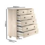 Light Wood with White Wash Chest of 6 Drawers - Hampton