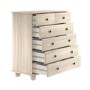 Light Wood with White Wash Chest of 6 Drawers - Hampton