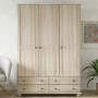 ONLY OPENED - White Wash Pine 3 Door Triple Wardrobe with Drawers - Hampton