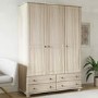ONLY OPENED - White Wash Pine 3 Door Triple Wardrobe with Drawers - Hampton