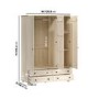 ONLY OPENED - White Wash Pine 3 Door Triple Wardrobe with Drawers - Hampton
